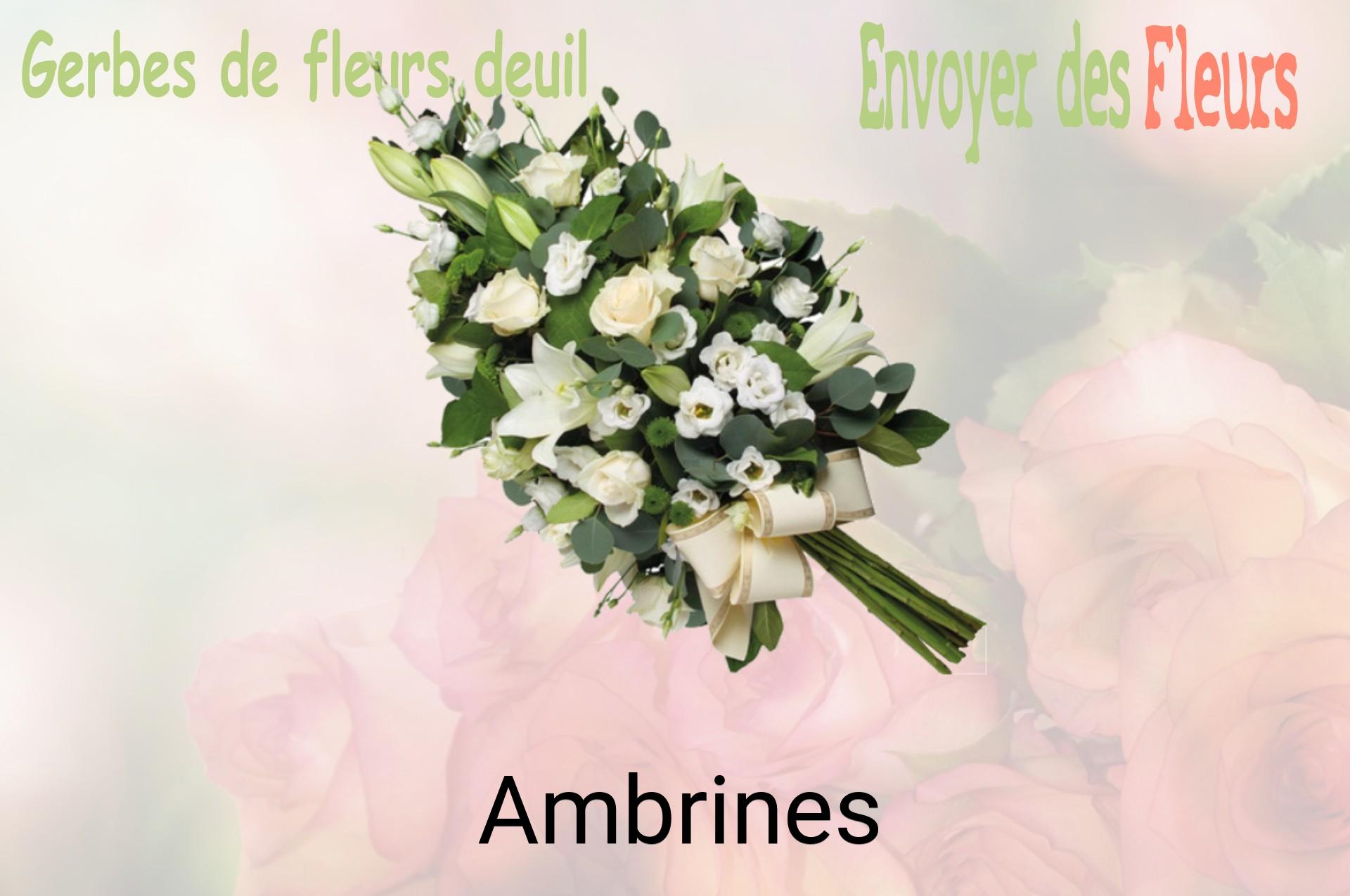 Gerbe de fleurs de deuil livrée à Ambrines